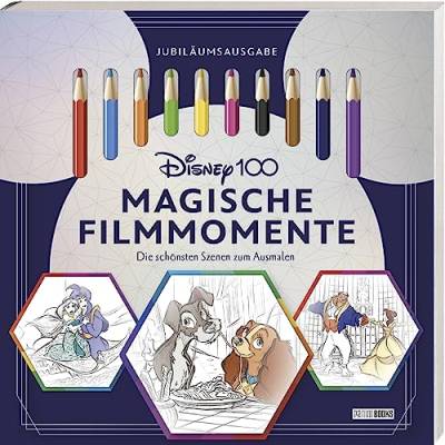 Disney 100: Magische Filmmomente - Die schönsten Szenen zum Ausmalen: Klappset mit Malblock und 10 Buntstiften von Panini Verlags GmbH